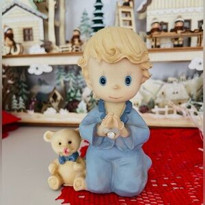 Boy Figurine with Bear